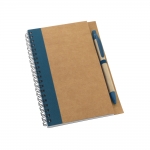 Caderno de papel reciclado com pormenor de cor cor azul 2