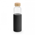 Garrafa de vidro com capa de silicone cor preto 4