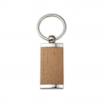 Porta-chaves retangular de madeira e zinco 2