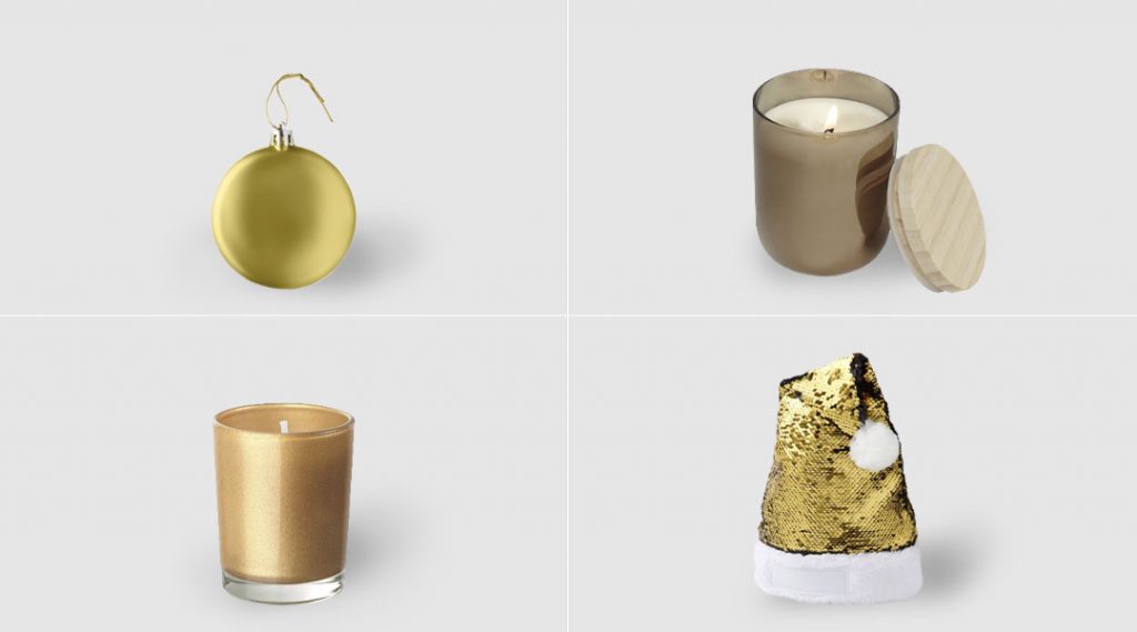artigos de decoração em dourado