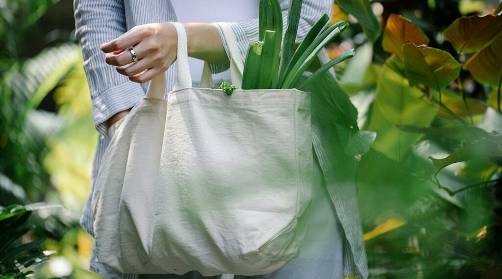 saco de algodão para frutas e legumes 