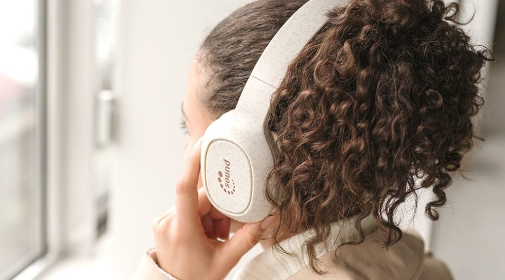 auriculares de palha de trigo