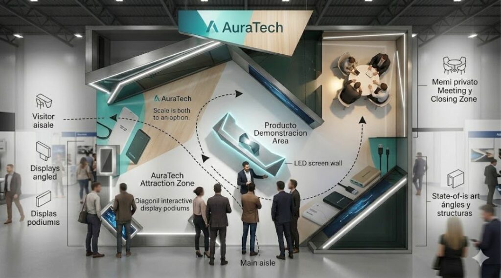 esboço final de stand em feiras gerado com IA