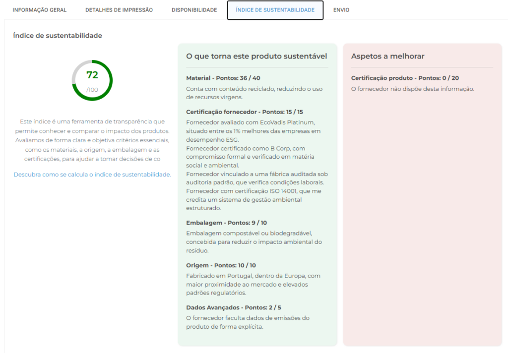 exemplo de índice de sustentabilidade disponível na web