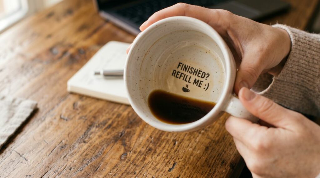 caneca com personalização no interior