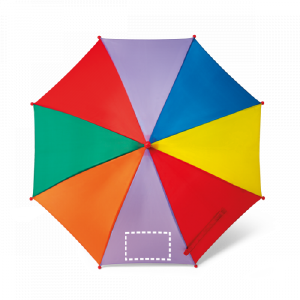Posição de marcação guarda-chuva gomo 1 com transferência por serigrafia