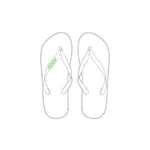 Tira externa do chinelo esquerdo