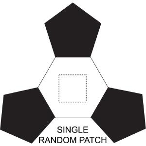 Posição de marcação single random patch com transferência de serigrafia