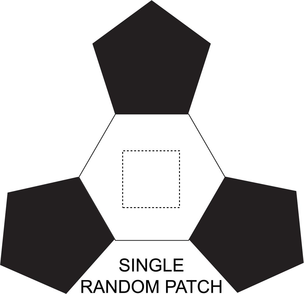 Posição de marcação single random patch com tampografia