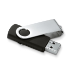 Pens USB personalizadas baratas de borracha com várias cores Techmate cor preto