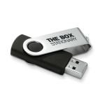 Pens USB personalizadas baratas de borracha com várias cores Techmate cor preto