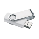 Pens USB personalizadas baratas de borracha com várias cores Techmate cor branco