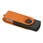 Pens USB publicitárias baratas, clipe cor, corpo de borracha Colorclip cor cor-de-laranja
