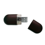 Pens USB promocionais económicas, forma de cápsula Infocap cor preto