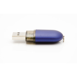 Pens USB promocionais económicas, forma de cápsula Infocap cor azul