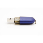 Pens USB promocionais económicas, forma de cápsula Infocap cor azul