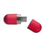 Pens USB promocionais económicas, forma de cápsula Infocap cor vermelho