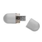 Pens USB promocionais económicas, forma de cápsula Infocap cor prateado