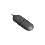 Pens USB promocionais económicas, forma de cápsula Infocap cor titânio