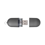 Pens USB promocionais económicas, forma de cápsula Infocap cor titânio