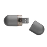 Pens USB promocionais económicas, forma de cápsula Infocap cor titânio