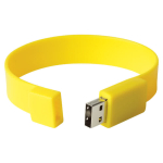 Pulseiras USB personalizadas para publicidade de silicone USB Clássica cor amarelo