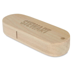 Pen drives personalizadas giratórias de madeira Rotowood cor madeira clara