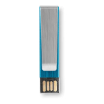 Pen USB personalizada plana com clipe de metal Metalclip cor azul