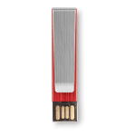 Pen USB personalizada plana com clipe de metal Metalclip cor vermelho