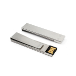 Pen USB personalizada plana com clipe de metal Metalclip cor prateado