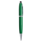 Canetas USB personalizadas elegantes com ponteira táctil USB cor verde
