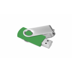 Pens USB serigrafadas exclusivas 3.0 corpo de borracha Techmate 3.0 cor verde