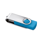 Pens USB serigrafadas exclusivas 3.0 corpo de borracha Techmate 3.0 cor turquesa