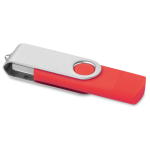 Pens USB corporativas alongadas conector telemóvel Techmate OTG cor vermelho