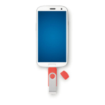 Pens USB corporativas alongadas conector telemóvel Techmate OTG cor vermelho