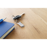 Pen USB de metal design inovador para porta-chaves Compacto Round XL cor prateado