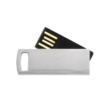 USB compacto com clip colorido giratório cor prateado