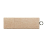 Pen USB gravada retangular de madeira com velocidade 3.0 Ecológica 3.0 cor madeira clara