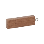 Pen USB gravada retangular de madeira com velocidade 3.0 Ecológica 3.0 cor madeira escura