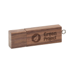 Pen USB gravada retangular de madeira com velocidade 3.0 Ecológica 3.0 cor madeira escura