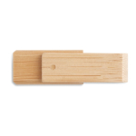 Pen USB giratória madeira de bambu em tons escuros e claros Ecotwist cor madeira clara