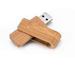 Pen USB giratória madeira de bambu em tons escuros e claros Ecotwist cor madeira escura