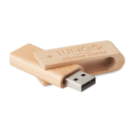 Pen USB giratória madeira de bambu em tons escuros e claros Ecotwist cor madeira escura
