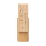Pen USB giratória madeira de bambu em tons escuros e claros Ecotwist cor madeira escura