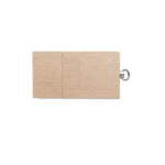 Pequena pen USB personalizada de madeira com anel Madeira Plana Mini cor madeira clara
