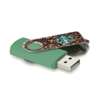 Pens USB com impressão no clipe a cor bem garrida Techmate Fullcolor cor verde