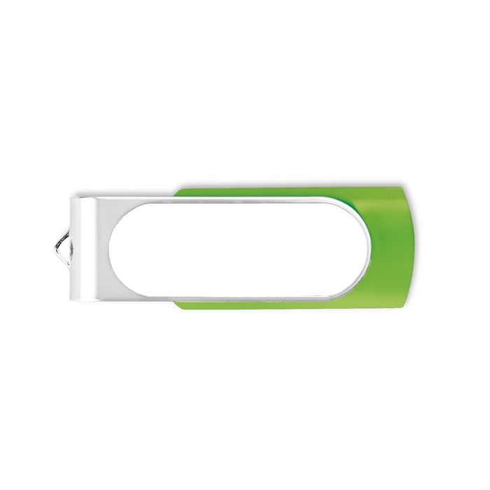 Pen personalizada com gota de resina e clipe giratório Techmate Relief cor verde-lima