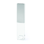 Pen USB de metal e vidro com luz LED ao ligar USB Com LED Clear cor prateado