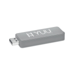 Pen drive publicitária com luz para iluminar o logo Soft Square cor cinzento