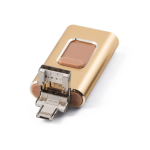 Pen drives metálicas com 4 funções em 1 USB Metalcolor OTG Slide cor dourado